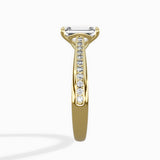 Hidden Halo Pave Solitaire Ring Engagement Ring