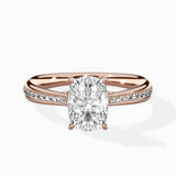 Hidden Halo Pave Solitaire Ring Engagement Ring