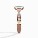 Hidden Halo Pave Solitaire Ring Engagement Ring