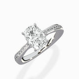 Hidden Halo Pave Solitaire Ring Engagement Ring