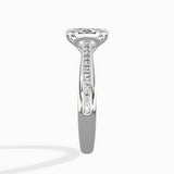 Hidden Halo Pave Solitaire Ring Engagement Ring