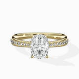 Hidden Halo Pave Solitaire Ring Engagement Ring