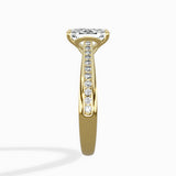 Hidden Halo Pave Solitaire Ring Engagement Ring