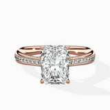 Hidden Halo Pave Solitaire Ring Engagement Ring