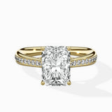Hidden Halo Pave Solitaire Ring Engagement Ring
