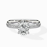 Hidden Halo Pave Solitaire Ring Engagement Ring