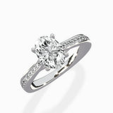 Hidden Halo Pave Solitaire Ring Engagement Ring