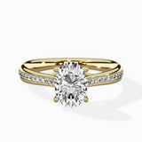 Hidden Halo Pave Solitaire Ring Engagement Ring