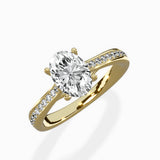 Hidden Halo Pave Solitaire Ring Engagement Ring