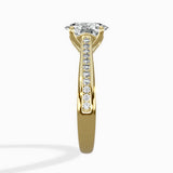 Hidden Halo Pave Solitaire Ring Engagement Ring