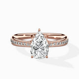 Hidden Halo Pave Solitaire Ring Engagement Ring