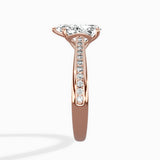 Hidden Halo Pave Solitaire Ring Engagement Ring