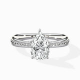 Hidden Halo Pave Solitaire Ring Engagement Ring
