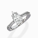 Hidden Halo Pave Solitaire Ring Engagement Ring