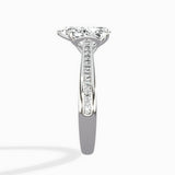 Hidden Halo Pave Solitaire Ring Engagement Ring
