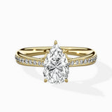 Hidden Halo Pave Solitaire Ring Engagement Ring