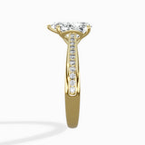 Hidden Halo Pave Solitaire Ring Engagement Ring
