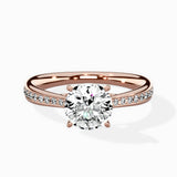 Hidden Halo Pave Solitaire Ring Engagement Ring