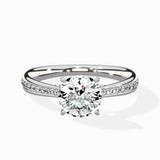 Hidden Halo Pave Solitaire Ring Engagement Ring