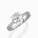 Hidden Halo Pave Solitaire Ring Engagement Ring