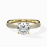 Hidden Halo Pave Solitaire Ring Engagement Ring