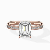 Hidden Halo Pave Solitaire Ring Engagement Ring