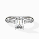 Hidden Halo Pave Solitaire Ring Engagement Ring