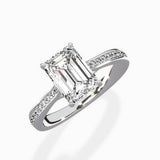 Hidden Halo Pave Solitaire Ring Engagement Ring