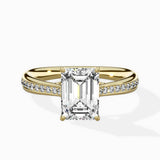 Hidden Halo Pave Solitaire Ring Engagement Ring