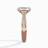 Hidden Halo Pave Solitaire Ring Engagement Ring