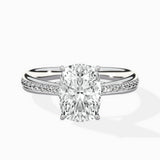 Hidden Halo Pave Solitaire Ring Engagement Ring