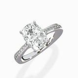 Hidden Halo Pave Solitaire Ring Engagement Ring