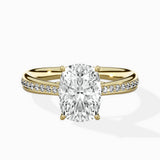 Hidden Halo Pave Solitaire Ring Engagement Ring