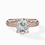 Hidden Halo Pave Solitaire Ring Engagement Ring