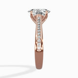 Hidden Halo Pave Solitaire Ring Engagement Ring
