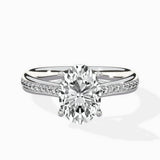 Hidden Halo Pave Solitaire Ring Engagement Ring