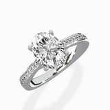 Hidden Halo Pave Solitaire Ring Engagement Ring