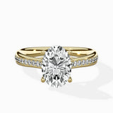 Hidden Halo Pave Solitaire Ring Engagement Ring