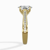 Hidden Halo Pave Solitaire Ring Engagement Ring