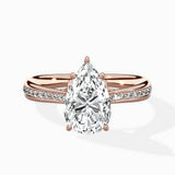 Hidden Halo Pave Solitaire Ring Engagement Ring