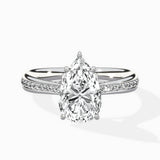 Hidden Halo Pave Solitaire Ring Engagement Ring