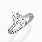 Hidden Halo Pave Solitaire Ring Engagement Ring