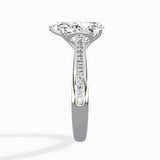 Hidden Halo Pave Solitaire Ring Engagement Ring