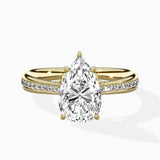 Hidden Halo Pave Solitaire Ring Engagement Ring