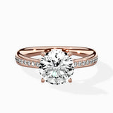 Hidden Halo Pave Solitaire Ring Engagement Ring