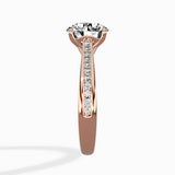 Hidden Halo Pave Solitaire Ring Engagement Ring