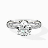 Hidden Halo Pave Solitaire Ring Engagement Ring