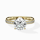 Hidden Halo Pave Solitaire Ring Engagement Ring