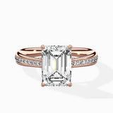 Hidden Halo Pave Solitaire Ring Engagement Ring