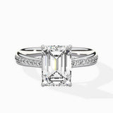 Hidden Halo Pave Solitaire Ring Engagement Ring